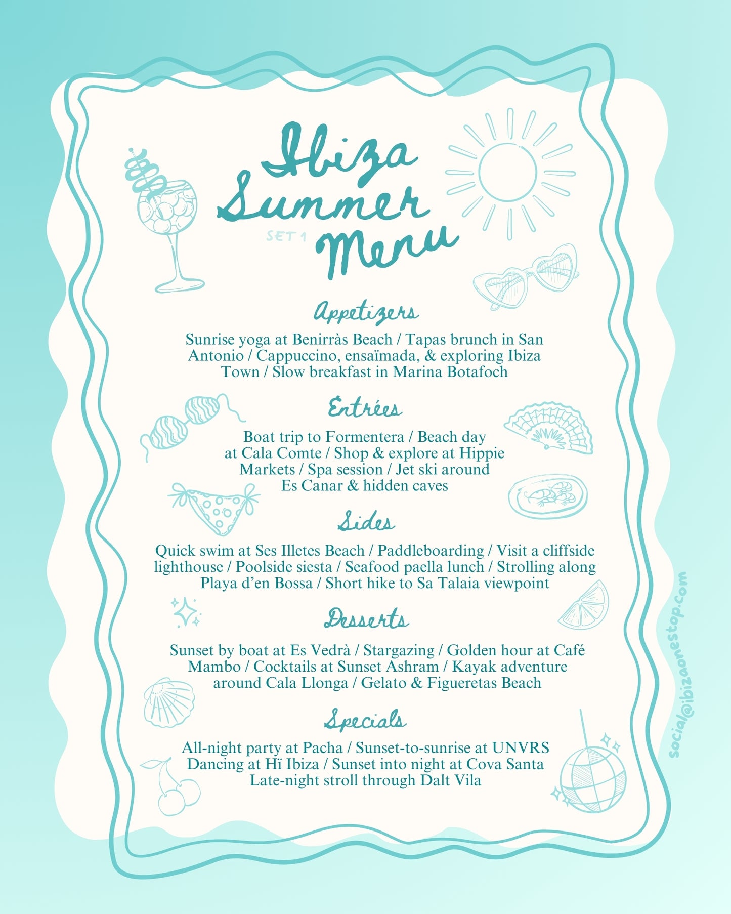 Ibiza Summer Menu (Part 1)