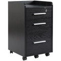 3 Drawer  Lockable Filing Cabinet on Wheels File with Edged Top & Hanging Bars, Black