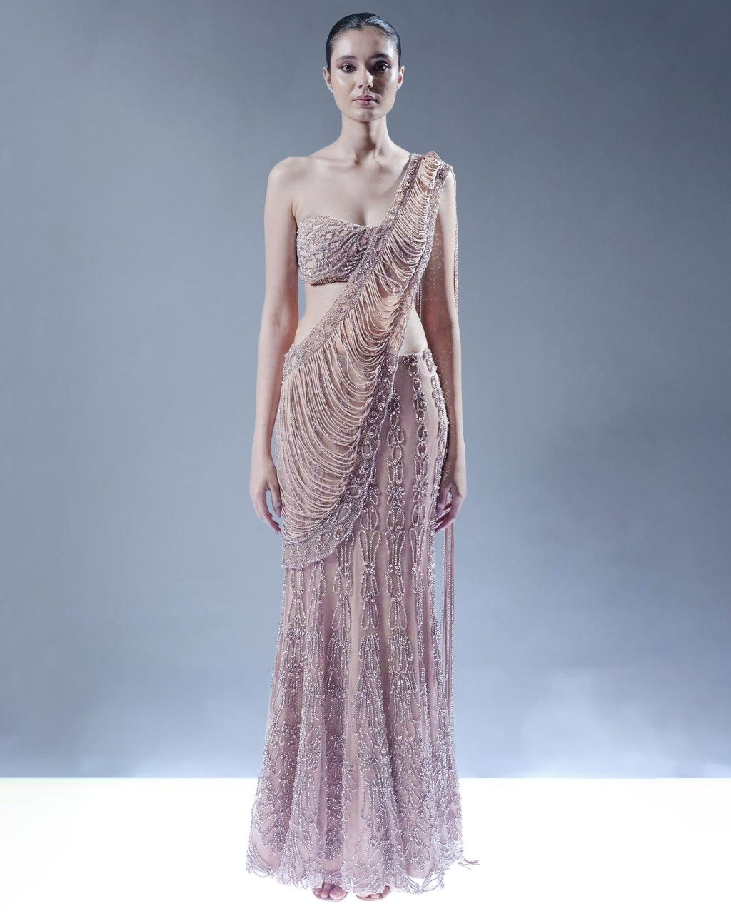Shimmering Stillness Sari By KYNAH, Luxury Indian Fashion & Bridal Wear