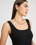 Express Women's Double Layered Beaded Necklace in Gold