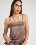 Express Women's Fringe Knot Charm Necklace in Silver