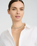 Express Women's Gold Rhinestone Choker Necklace in Shiny Gold
