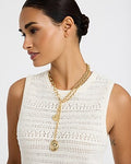 Express Women's 2 Row Chain And Coin Y Necklace in Gold
