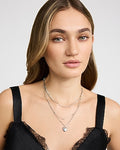Express Women's Layered Heart Pendant Necklace in Silver