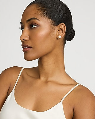Express Women's Pearl Stud Earrings in Gold