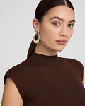 Express Women's Open Hoop Drop Statement Earrings in Shiny Gold