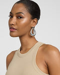 Express Women's Open Hoop Drop Statement Earrings in Silver