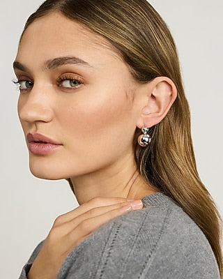 Express Women's Double Ball Drop Earring in Silver