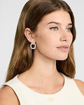 Express Women's Pave Square Drop Earrings in Shiny Gold