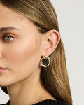 Express Women's Textured Hoop Drop Earrings in Gold
