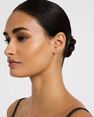 Express Women's Triple Pave Chain Stud Earrings in Gold
