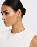 Express Women's Curved Sculpted Hoop Earrings in Gold