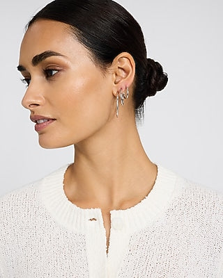 Express Women's Variety 3 Pack Hoop Earrings in Silver