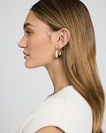 Express Women's Chunky Crescent Hoop Earrings in Shiny Gold
