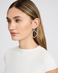 Express Women's Diamond Hoop Drop Earrings in Silver