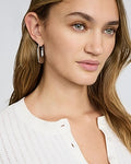 Express Women's Chunky Rectangle Hoop Earrings in Silver