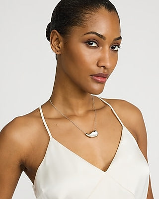 Express Women's Drop Pendant Statement Necklace in Silver