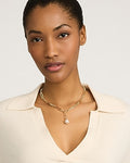 Express Women's Pearl Drop Chain Necklace in Gold