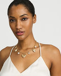 Express Women's Heart Charm Statement Necklace in Gold