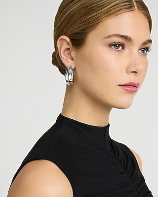 Express Women's Sculpted Drop Earrings in Silver