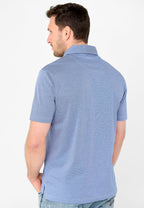 Polo Hombre Manga Corta Premium Algodón Geométrico - Azul 0008_33