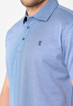 Polo Hombre Manga Corta Premium Algodón Geométrico - Azul 0009_33