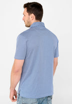 Polo Hombre Manga Corta Premium Algodón Geométrico - Azul 0009_33