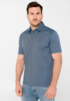 Polo Hombre Manga Corta Premium Algodón Geométrico - Azul 0010_39