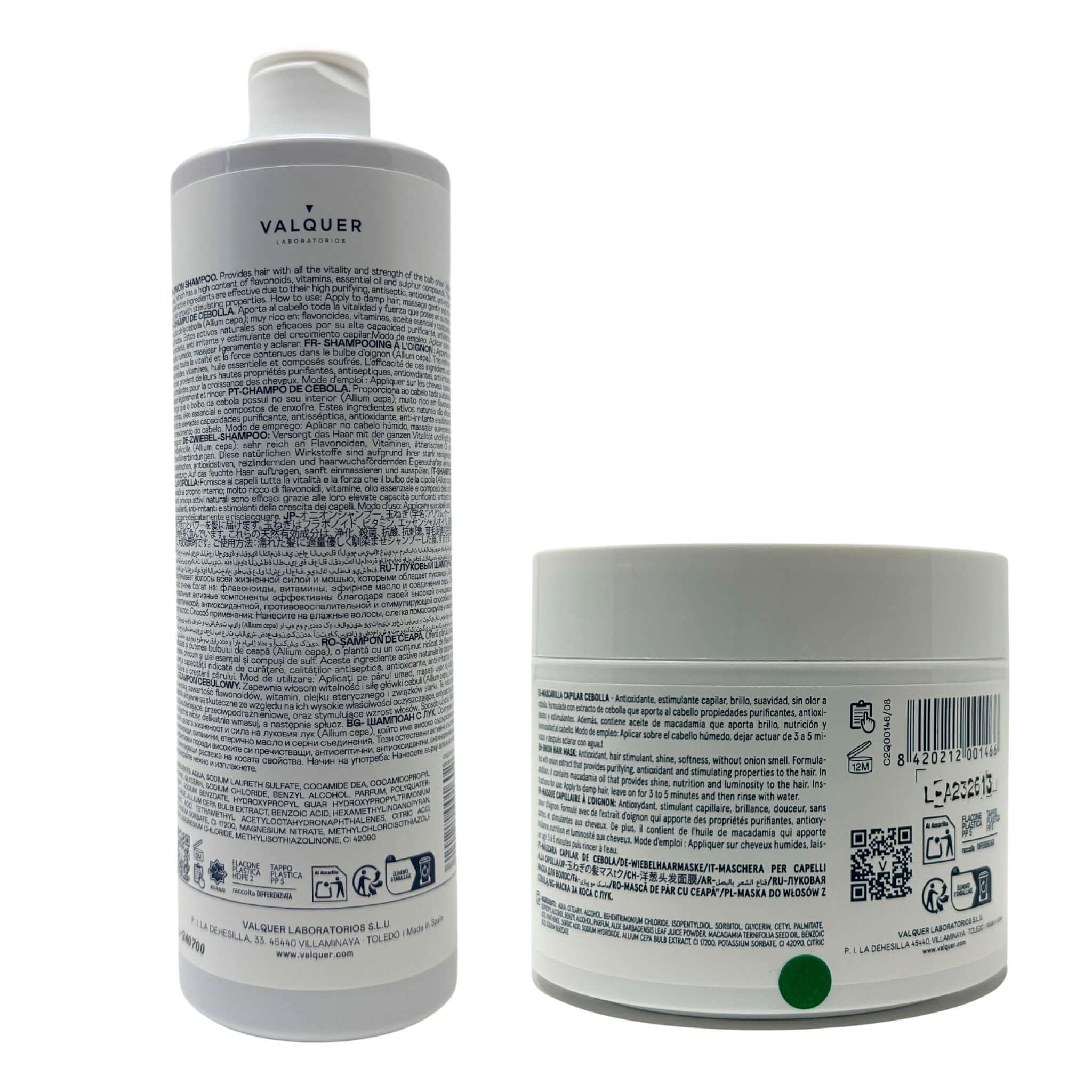 Pack Champú y Mascarilla de Cebolla para el Cabello - 800 ml