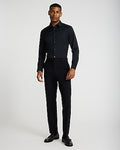 Express Men's Slim Solid Wrinkle-Resistant Everyday Performance Dress Shirt in Black Small