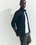 Express Men's Slim Solid Wrinkle-Resistant Everyday Performance Dress Shirt in Blue Small