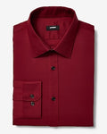 Express Men's Slim Solid Wrinkle-Resistant Everyday Performance Dress Shirt in Red Small
