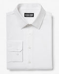 Express Men's Slim Solid Cotton Stretch 1Mx Dress Shirt in White Small