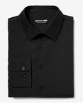 Express Men's Extra Slim Solid Cotton Stretch 1Mx Dress Shirt in Black