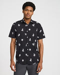 Express Men's Mini Floral Stretch Modern Tech 1Mx Dress Shirt in Black Small