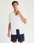 Express Men's Slim Short Sleeve Cotton Stretch 1Mx Dress Shirt in White