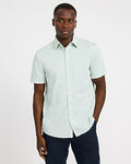 Express Men's Ditzy Floral Stretch Modern Tech 1Mx Dress Shirt in Sagebrush