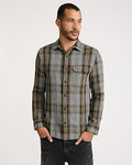 Express Men's Plaid Cotton Shirt in Jet Black