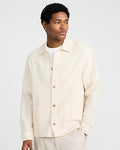 Express Men's Textured Waffle Cotton Shirt Jacket in White Small