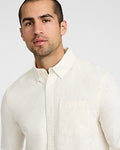 Express Men's Twill Patch Pocket Cotton-Blend Shirt Jacket in Ivory