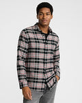 Express Men's Plaid Cotton Patch Pocket Flannel Shirt in Black Small