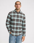 Express Men's Plaid Cotton Patch Pocket Flannel Shirt in Green Small