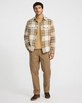 Express Men's Plaid Cotton Double Pocket Flannel Shirt Jacket in Swan