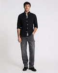 Express Men's Cotton Soft Wash Shirt in Jet Black