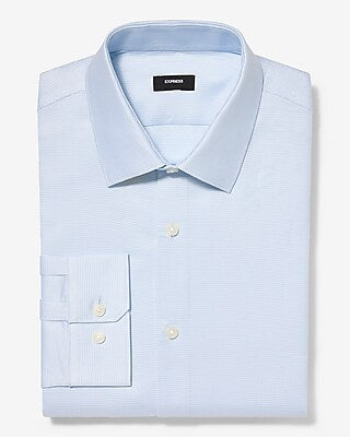 Express Men's Extra Slim Textured Stretch 1Mx Dress Shirt in Sky Blue