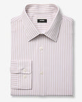 Express Men's Slim Striped Stretch Modern Tech 1Mx Dress Shirt in Neutral Small