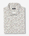 Express Men's Slim Mini Floral Wrinkle-Resistant Everyday Performance Dress Shirt in Chalk