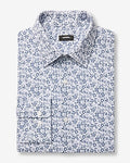 Express Men's Slim Floral Stretch Modern Tech 1Mx Dress Shirt in White