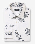 Express Men's Extra Slim Painted Floral Wrinkle-Resistant Everyday Performance Dress Shirt in Chalk