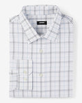 Express Men's Extra Slim Plaid Wrinkle-Resistant Everyday Performance Dress Shirt in White